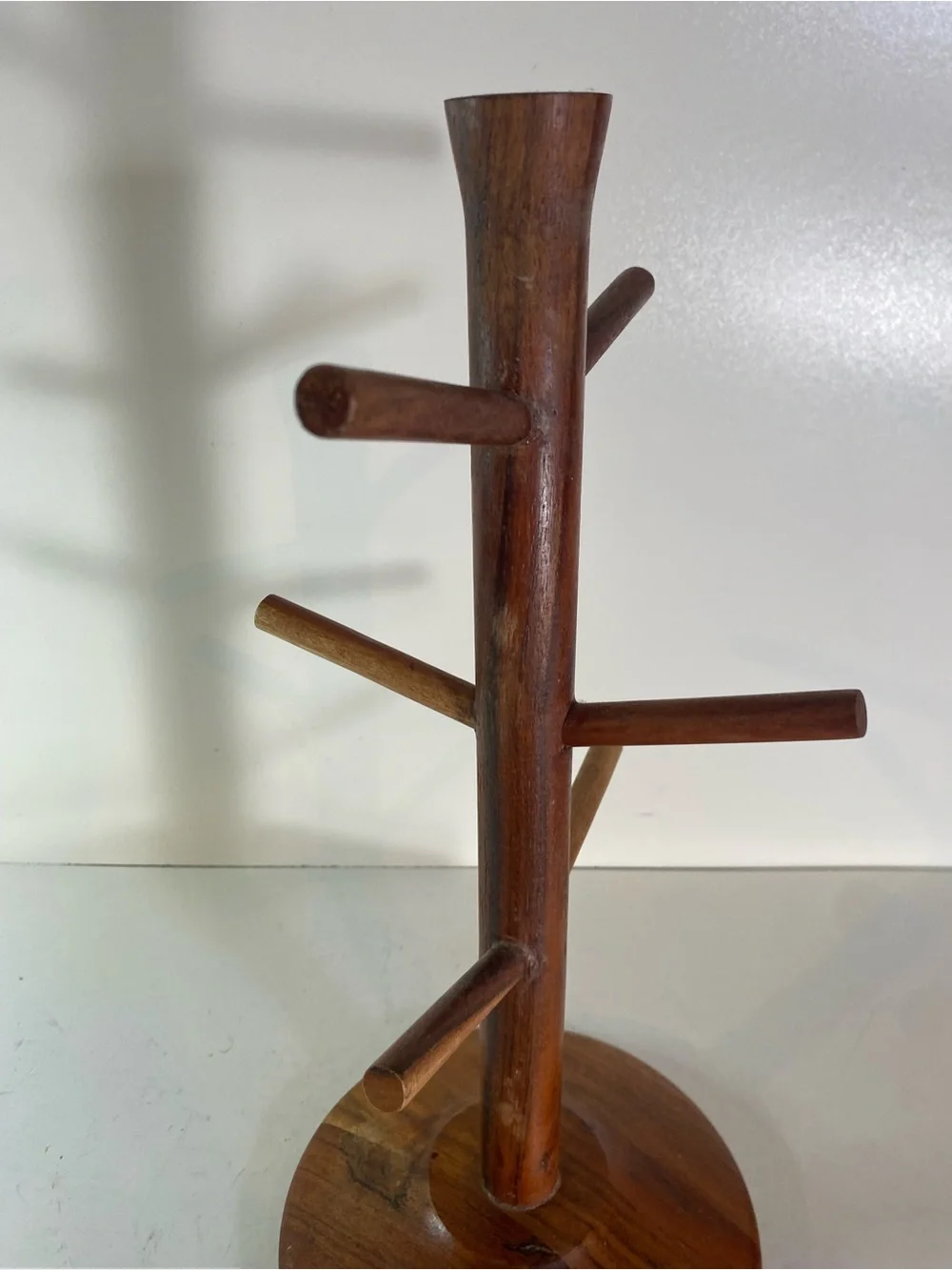 Hearth & Hand Magnolia Acacia Wooden 6 Mug Tree Rack Stand 15” Height